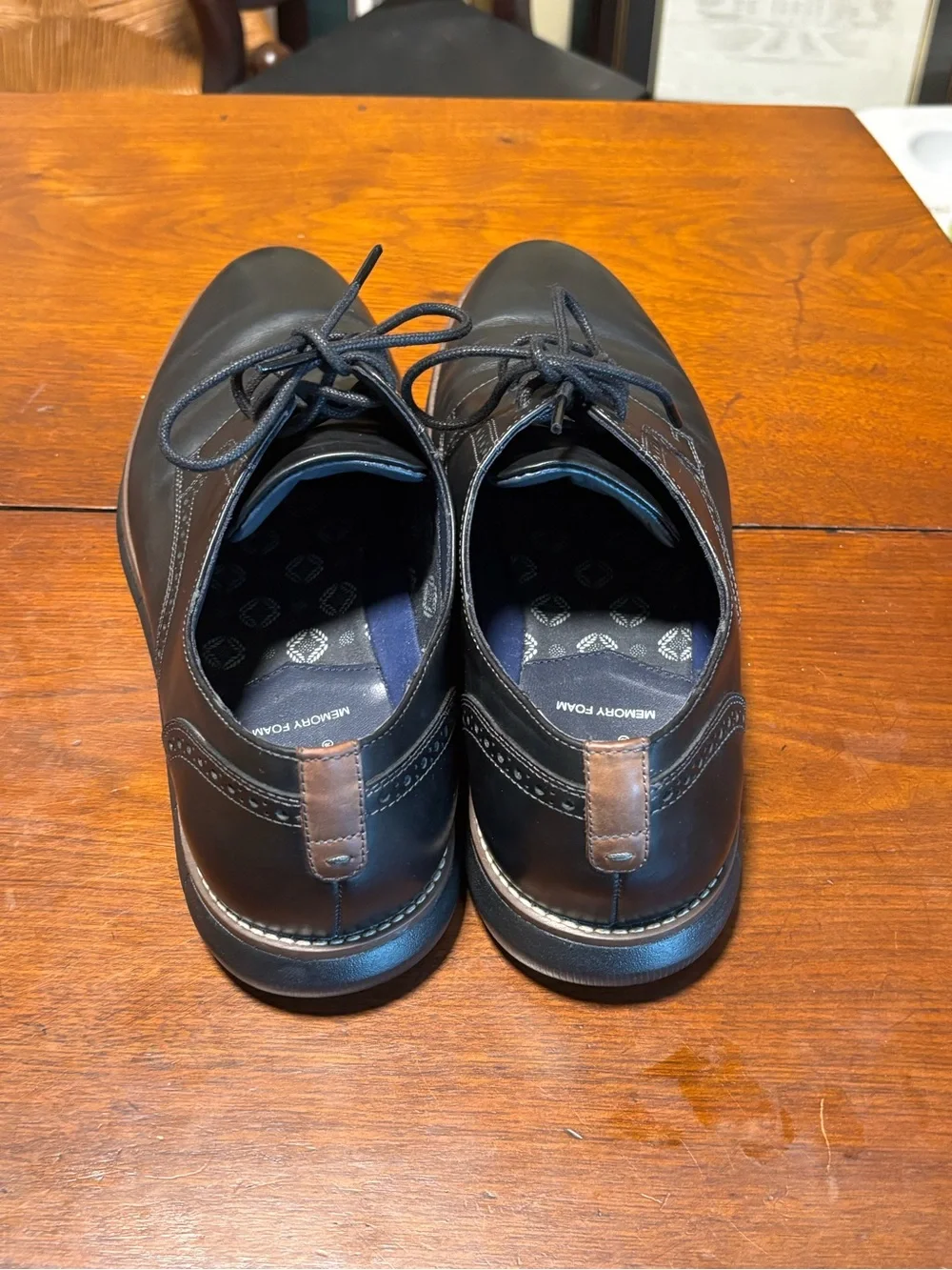 Johnston & Murphy Men’s Wingtip Oxford Hybrid Dress Shoes  Black Leather Size 9M